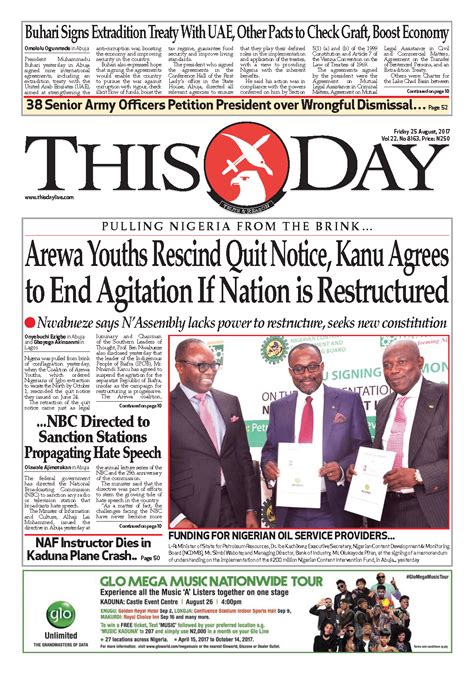 daily newspaper nigeria thisday
